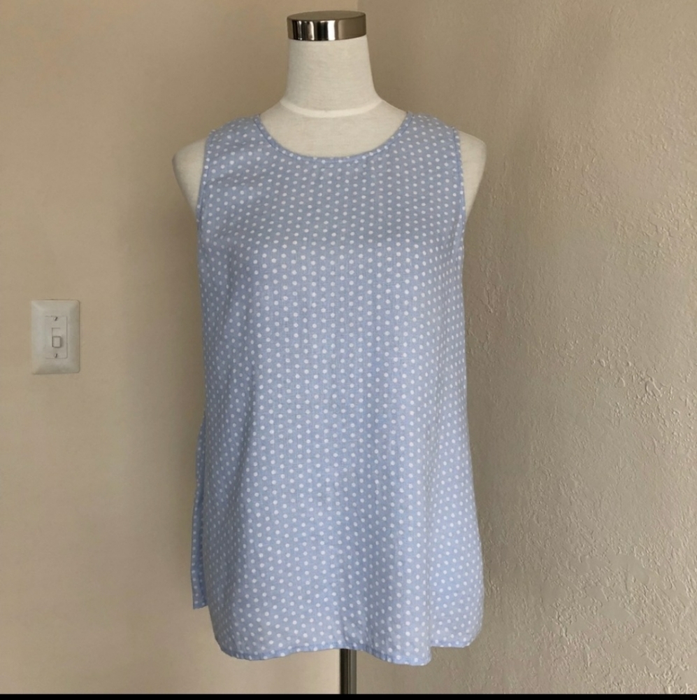 Cynthia Rowley Linen Polka Dot Top